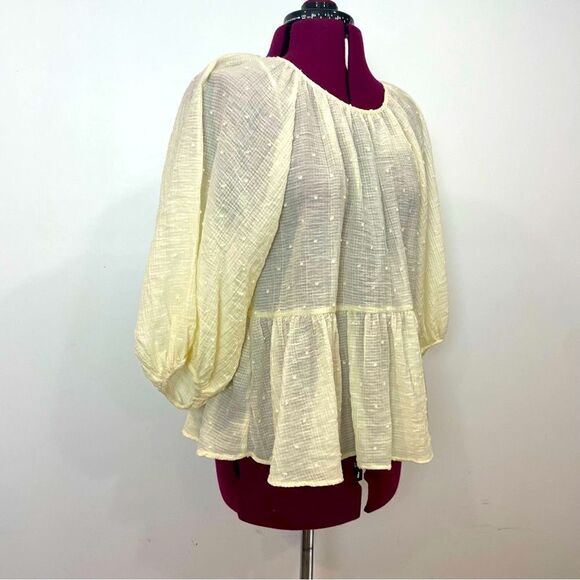 Zara Cream Polka Dot Relaxed Fit Summer Top XS/S - Picture 2 of 13